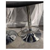 Bar Stools (Lot of 4) - Black Vinyl, Chrome Pedestal Base Bar Stools (Lot of 4) - Black Vinyl, Chrome Pedestal Base