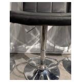 Bar Stools (Lot of 4) - Black Vinyl, Chrome Pedestal Base Bar Stools (Lot of 4) - Black Vinyl, Chrome Pedestal Base