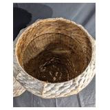 Ice Cream Cone Shaped Handwoven Wicker Basket with Lid - Tall Natural Storage Decor Ice Cream Cone Shaped Handwoven Wicker Basket with Lid - Tall Natural Storage Decor