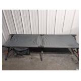 Camping Cot Folding Bed - Portable Gray Outdoor Cot with Mesh Pocket Camping Cot Folding Bed - Portable Gray Outdoor Cot with Mesh Pocket