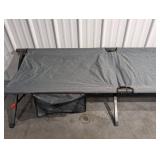 Camping Cot Folding Bed - Portable Gray Outdoor Cot with Mesh Pocket Camping Cot Folding Bed - Portable Gray Outdoor Cot with Mesh Pocket