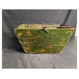 Jersey Grain Company Wooden Grain Crate - Vintage Green with Rope Handle Jersey Grain Company Wooden Grain Crate - Vintage Green with Rope Handle