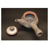 Japanese Stoneware Teapot Set with 4 Cups & White Swirl Bowl in Box - Gray Crackle Glaze Japanese Stoneware Teapot Set with 4 Cups & White Swirl Bowl in Box - Gray Crackle Glaze