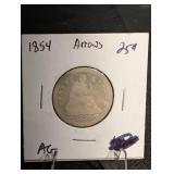 1854 Seated Liberty Quarter with arrows 1854 Seated Liberty Quarter with arrows