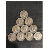 Kennedy Half Dollars 1964 90% Silver (Lot of 10) Kennedy Half Dollars 1964 90% Silver (Lot of 10)