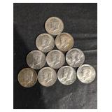 Kennedy Half Dollars 1964 90% Silver (Lot of 10) Kennedy Half Dollars 1964 90% Silver (Lot of 10)