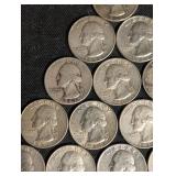 Lot Of 15 90% Silver Washington Quarters. Lot Of 15 90% Silver Washington Quarters.