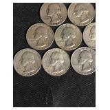 Lot Of 15 90% Silver Washington Quarters. Lot Of 15 90% Silver Washington Quarters.