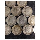 90% Silver Roosevelt And Mercury Dimes (Lot of 16) 90% Silver Roosevelt And Mercury Dimes (Lot of 16)