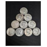Lot Of 10 1964 90% Silver Kennedy Half Dollars Lot Of 10 1964 90% Silver Kennedy Half Dollars