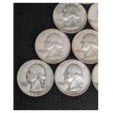 Washington Quarter 1953-1964 - 10 Coins - 90% Silver US Currency Washington Quarter 1953-1964 - 10 Coins - 90% Silver US Currency