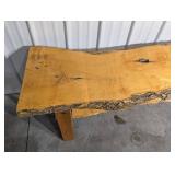 Live Edge Wood Slab Top with Bark Edge - Rustic Table/Bench Surface Live Edge Wood Slab Top with Bark Edge - Rustic Table/Bench Surface