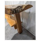 Live Edge Wood Slab Top with Bark Edge - Rustic Table/Bench Surface Live Edge Wood Slab Top with Bark Edge - Rustic Table/Bench Surface