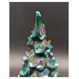 Ceramic Christmas Tree Lamp - 20 in Tall, Multicolor Bulbs, Snow Accents Ceramic Christmas Tree Lamp - 20 in Tall, Multicolor Bulbs, Snow Accents