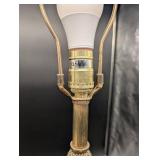 Stiffel Brass Table Lamps - Pair with Harp Shade Supports Stiffel Brass Table Lamps - Pair with Harp Shade Supports