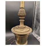 Stiffel Brass Table Lamps - Pair with Harp Shade Supports Stiffel Brass Table Lamps - Pair with Harp Shade Supports