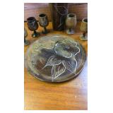 6 Tiny Cups, Bottle with Cork, Matching Plate 6 Tiny Cups, Bottle with Cork, Matching Plate