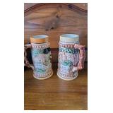 2 German Steins, 2 different scenes 2 German Steins, 2 different scenes
