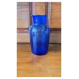 Blue Glass, Jiffy PB Jar, Tall Blue Vase, 3 Small Jars Blue Glass, Jiffy PB Jar, Tall Blue Vase, 3 Small Jars