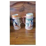 2 German Steins, 2 different scenes 2 German Steins, 2 different scenes