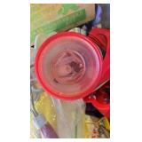 Small Tote of Baking Items, cookie Press, Cookie Cutters, Rosette Maker, Tips for Decorating Small Tote of Baking Items, cookie Press, Cookie Cutters, Rosette Maker, Tips for Decorating