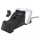 Wasserstein PS5 Charging Station for Sony PlayStation 5 DualSense Controller - Black