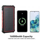 Dartwood 16000 mAh Solar Power Bank - Qi Portable Wireless Charger with USB Type C Input