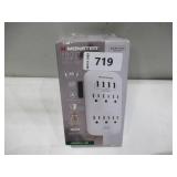 Monster 5016W 6 Outlet, 4 USB-A Wall Tap Power Supply