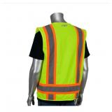 NEW PIP 302-0500S ANSI Type R Class 2 Surveyors Vest, Two-Tone, 11 Pockets, Hi-Viz Yellow, XXL