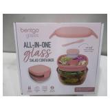 NEW Bentgo All-in-One Tinted Glass Salad Container - Blush Pink