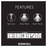 Duracell 400 Lumen Dual-Beam LED Headlamp - Comfortable and Ultra-Strong Design with 3 Modes and 3-AAA Batteries Included.