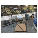 Welded Black Metal Frame Built to Fit Onto Pallets with Angled Roof - Perfect for Projects
