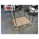 Welded Black Metal Frame Built to Fit Onto Pallets with Angled Roof - Perfect for Projects