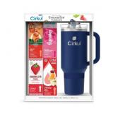 NEW Cirkul 40oz Raindrop Tumbler Starter Kit + 4 Flavor Cartridges - Midnight Blue