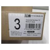 NEW Tivendis Concrete Number "3" Medium Black with Mounting Screws