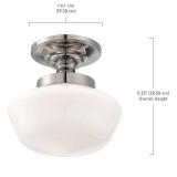 Minka Lavery 2255-613 1 Light 11.25" Height Semi-Flush Ceiling Fixture in Polish
