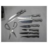 USED Sabatier Self-Sharpening Edgekeeper 10 Piece Forged German Steel Knife Set