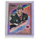 Jared Spurgeon 2023-24 O-Pee-Chee Platinum Red Rainbow Refractor On Card Auto #46 - Minnesota Wild Hockey Card Jared Spurgeon 2023-24 O-Pee-Chee Platinum Red Rainbow Refractor On Card Auto #46 - Minnesota Wild Hockey Card