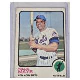Willie Mays 1973 Topps #305 - New York Mets Vintage Baseball Card Willie Mays 1973 Topps #305 - New York Mets Vintage Baseball Card