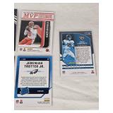 Lot of 7 Rookies and Inserts Football Cards Featuring Jahmyr Gibbs, Jaxon Smith-Njigba, Baker Mayfield, Trevor Lawrence, Deshaun Watson, and Jeremiah Trotter Jr. Lot of 7 Rookies and Inserts Football Cards Featuring Jahmyr Gibbs, Jaxon Smith-Njigba, Baker Mayfield, Trevor Lawrence, Deshaun Watson, and Jeremiah Trotter Jr.