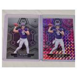 Lot of 2 J.J. McCarthy Rookie Football Cards - 2024 Panini Mosaic and Prizm Variants - Minnesota Vikings Lot of 2 J.J. McCarthy Rookie Football Cards - 2024 Panini Mosaic and Prizm Variants - Minnesota Vikings