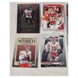 Lot of 8 Patrick Mahomes Football Cards from Various Sets Including Select, Donruss, and Notoriety with Holo Features Lot of 8 Patrick Mahomes Football Cards from Various Sets Including Select, Donruss, and Notoriety with Holo Features