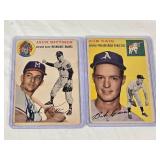 Lot of 2 Vintage Topps Baseball Cards from 1954 Featuring Jack Dittmer and Bob Cain Lot of 2 Vintage Topps Baseball Cards from 1954 Featuring Jack Dittmer and Bob Cain