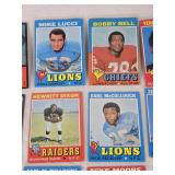 Lot of 22 Vintage 1971 Topps Football Cards Featuring Players Like Mike Lucci, Bobby Bell, and Terry Hanratty Lot of 22 Vintage 1971 Topps Football Cards Featuring Players Like Mike Lucci, Bobby Bell, and Terry Hanratty