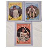 Lot of 3 Vintage 1959 Topps Baseball Cards Featuring Granny Hamner, Hank Sauer, and Ozzie Virgil. Lot of 3 Vintage 1959 Topps Baseball Cards Featuring Granny Hamner, Hank Sauer, and Ozzie Virgil.