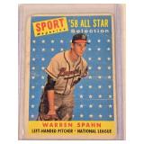 Warren Spahn 1958 Topps #494 - Milwaukee Braves Vintage Baseball Card Warren Spahn 1958 Topps #494 - Milwaukee Braves Vintage Baseball Card