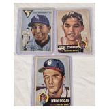 Lot of 3 Vintage 1953 Topps Baseball Cards Featuring Gene Conley, John Logan, and Luis Aloma. Lot of 3 Vintage 1953 Topps Baseball Cards Featuring Gene Conley, John Logan, and Luis Aloma.