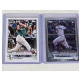 Lot of 2 Rookie Baseball Cards Featuring Cal Raleigh and Julio Rodriguez Lot of 2 Rookie Baseball Cards Featuring Cal Raleigh and Julio Rodriguez