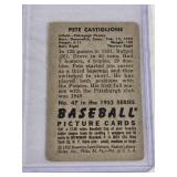 Pete Castiglione 1952 Bowman #47 - Pittsburgh Pirates Vintage Baseball Card Pete Castiglione 1952 Bowman #47 - Pittsburgh Pirates Vintage Baseball Card