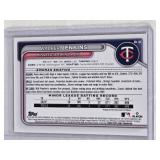 Walker Jenkins Rookie 2024 Bowman Chrome Purple Refractor #BD-166 and Numbered 195/250 - Minnesota Twins Baseball Card Walker Jenkins Rookie 2024 Bowman Chrome Purple Refractor #BD-166 and Numbered 195/250 - Minnesota Twins Baseball Card